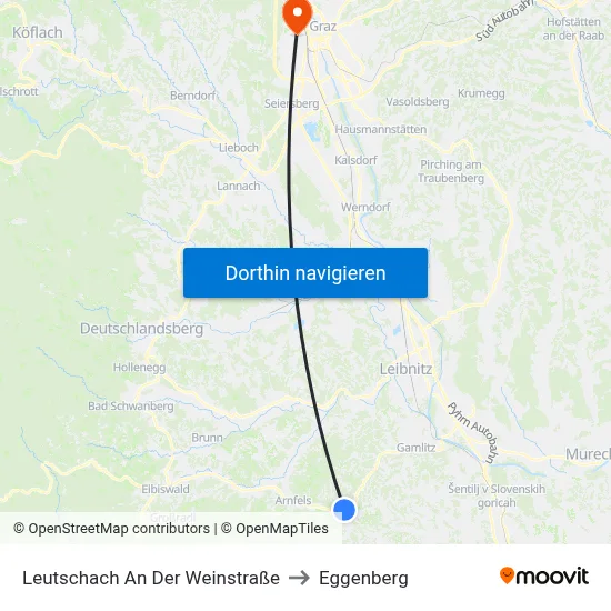 Leutschach An Der Weinstraße to Eggenberg map