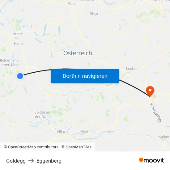 Goldegg to Eggenberg map