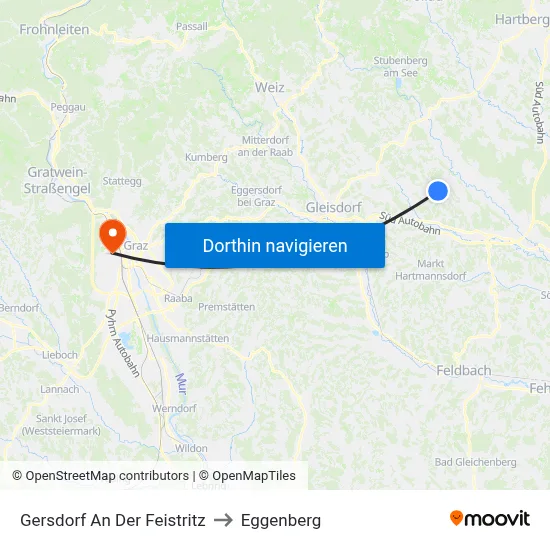 Gersdorf An Der Feistritz to Eggenberg map