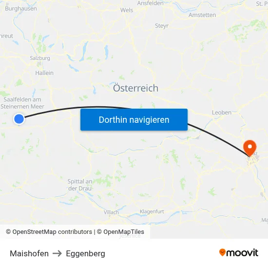 Maishofen to Eggenberg map