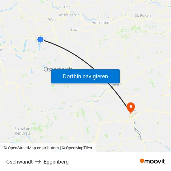 Gschwandt to Eggenberg map