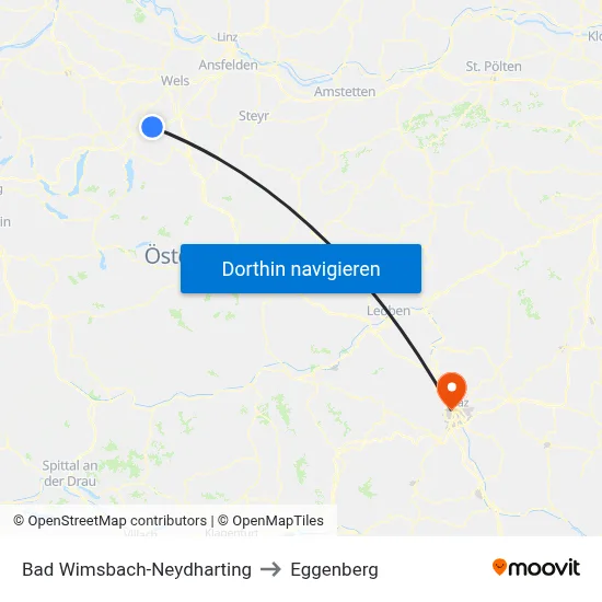 Bad Wimsbach-Neydharting to Eggenberg map