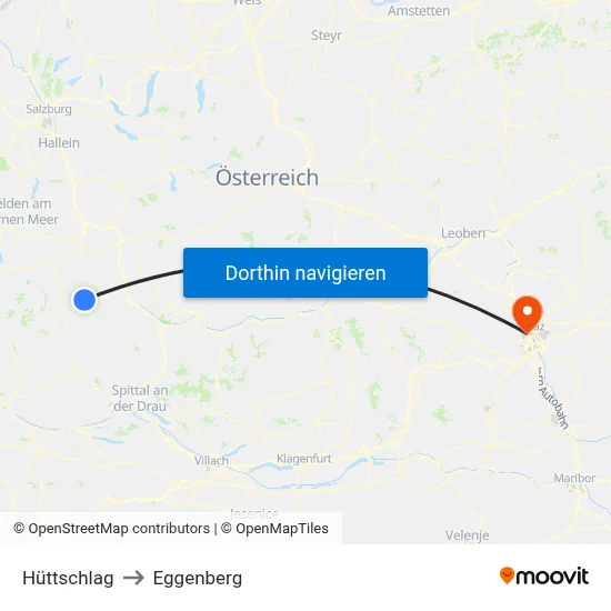Hüttschlag to Eggenberg map
