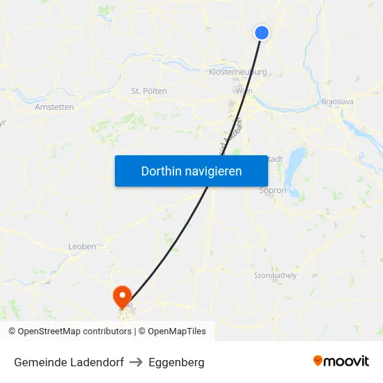Gemeinde Ladendorf to Eggenberg map