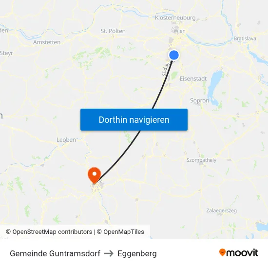 Gemeinde Guntramsdorf to Eggenberg map