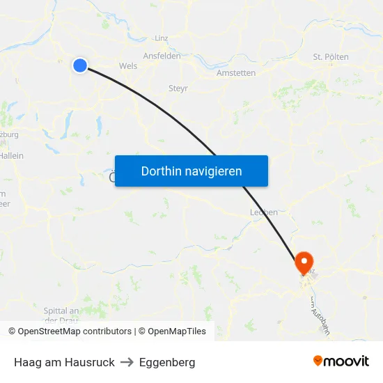 Haag am Hausruck to Eggenberg map