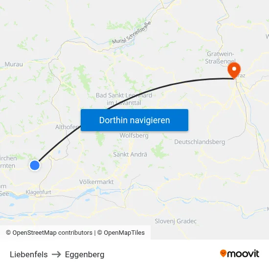 Liebenfels to Eggenberg map