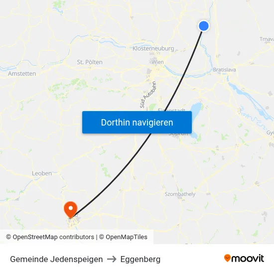 Gemeinde Jedenspeigen to Eggenberg map