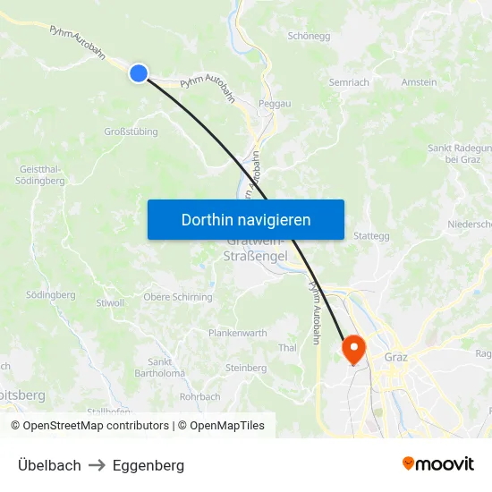 Übelbach to Eggenberg map