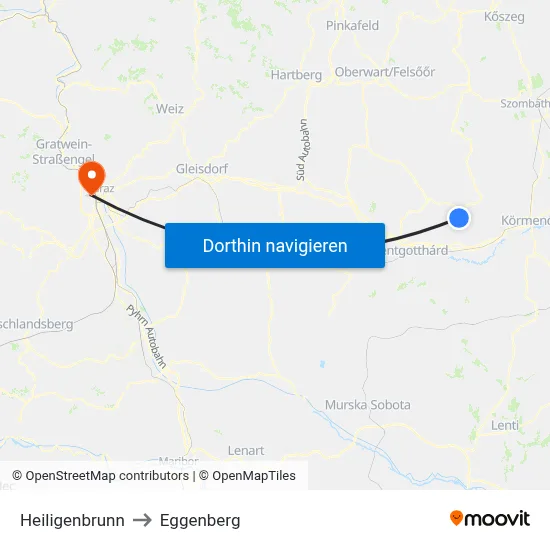 Heiligenbrunn to Eggenberg map