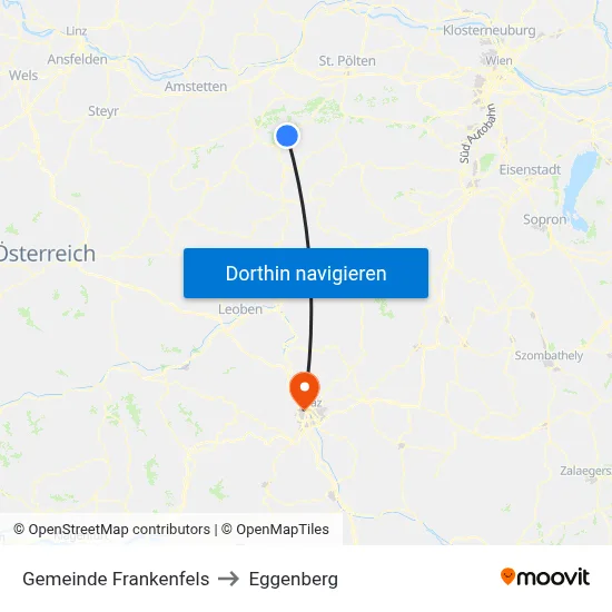 Gemeinde Frankenfels to Eggenberg map