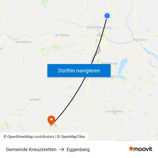 Gemeinde Kreuzstetten to Eggenberg map