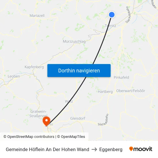 Gemeinde Höflein An Der Hohen Wand to Eggenberg map