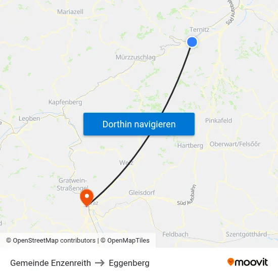 Gemeinde Enzenreith to Eggenberg map