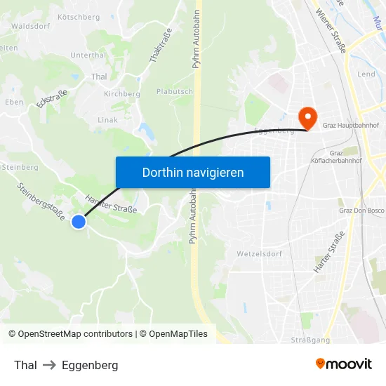 Thal to Eggenberg map