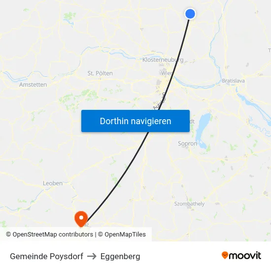 Gemeinde Poysdorf to Eggenberg map