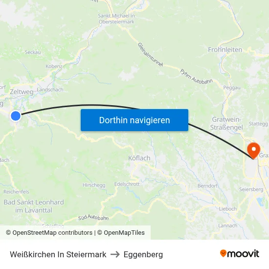 Weißkirchen In Steiermark to Eggenberg map