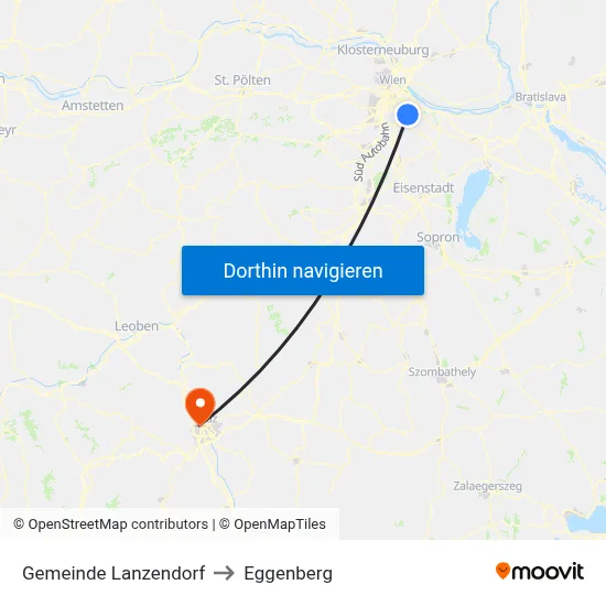 Gemeinde Lanzendorf to Eggenberg map