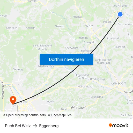 Puch Bei Weiz to Eggenberg map