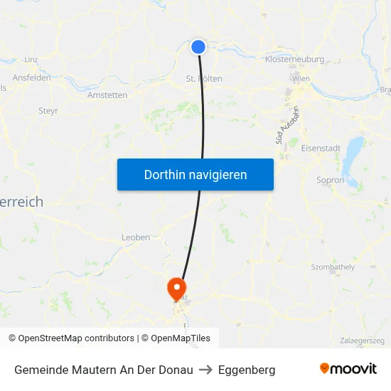Gemeinde Mautern An Der Donau to Eggenberg map