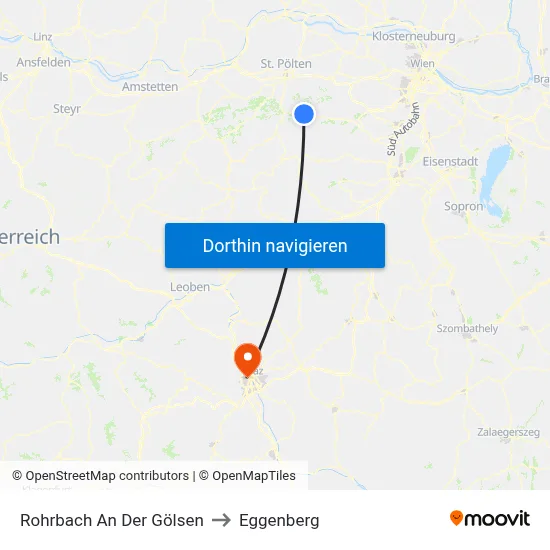 Rohrbach An Der Gölsen to Eggenberg map