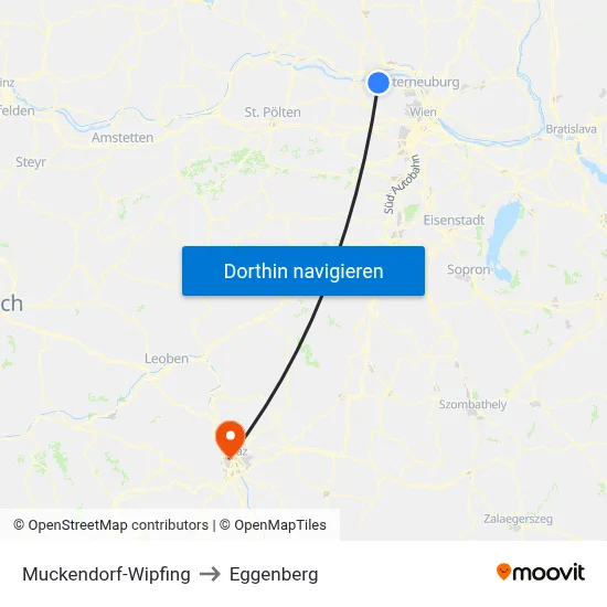 Muckendorf-Wipfing to Eggenberg map