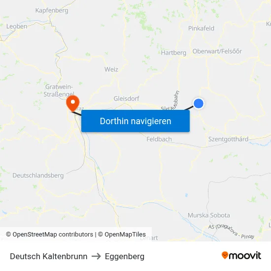 Deutsch Kaltenbrunn to Eggenberg map