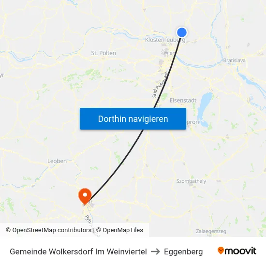 Gemeinde Wolkersdorf Im Weinviertel to Eggenberg map
