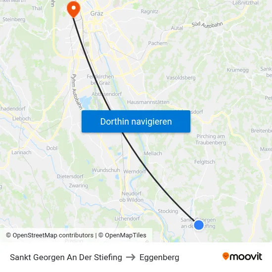 Sankt Georgen An Der Stiefing to Eggenberg map
