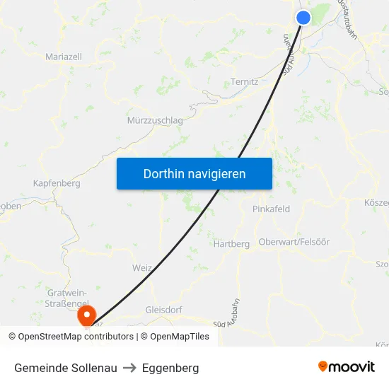 Gemeinde Sollenau to Eggenberg map