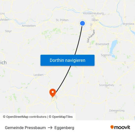 Gemeinde Pressbaum to Eggenberg map
