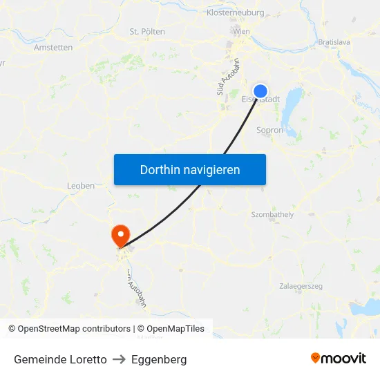 Gemeinde Loretto to Eggenberg map