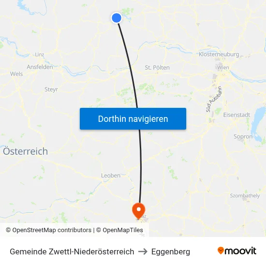 Gemeinde Zwettl-Niederösterreich to Eggenberg map