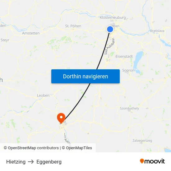 Hietzing to Eggenberg map