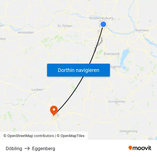 Döbling to Eggenberg map