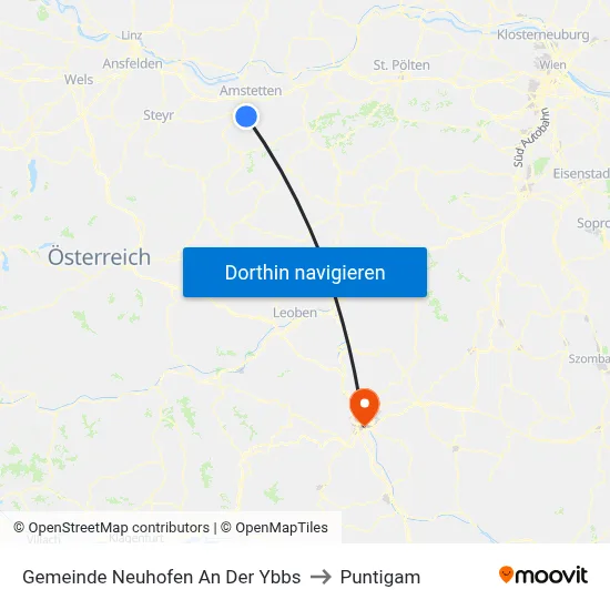 Gemeinde Neuhofen An Der Ybbs to Puntigam map