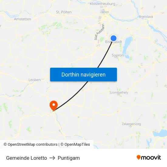Gemeinde Loretto to Puntigam map