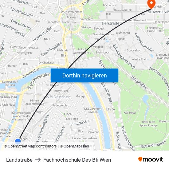 Landstraße to Fachhochschule Des Bfi Wien map