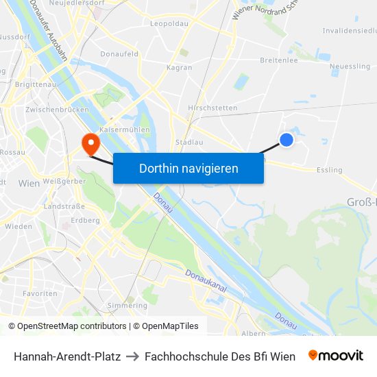 Hannah-Arendt-Platz to Fachhochschule Des Bfi Wien map