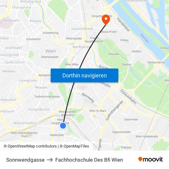 Sonnwendgasse to Fachhochschule Des Bfi Wien map