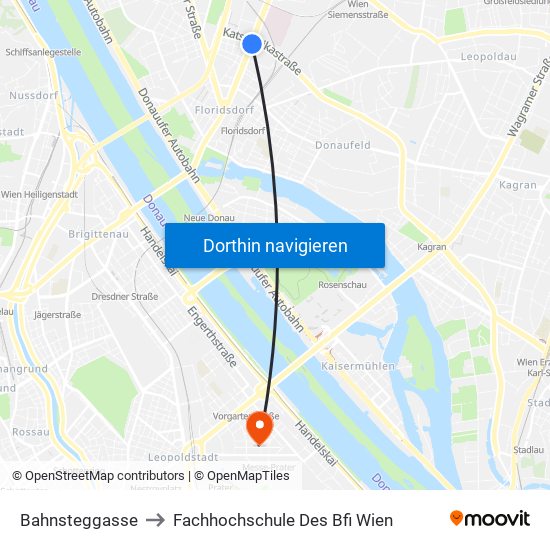 Bahnsteggasse to Fachhochschule Des Bfi Wien map