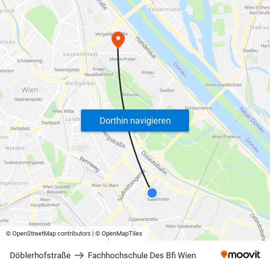 Döblerhofstraße to Fachhochschule Des Bfi Wien map