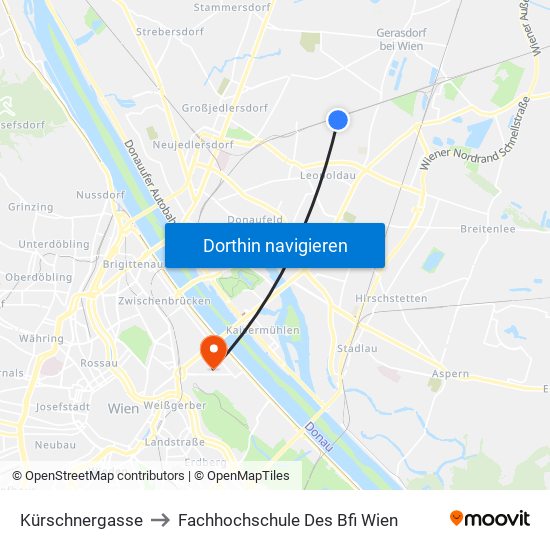 Kürschnergasse to Fachhochschule Des Bfi Wien map