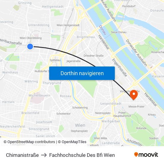 Chimanistraße to Fachhochschule Des Bfi Wien map