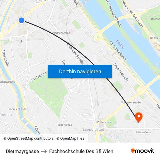 Dietmayrgasse to Fachhochschule Des Bfi Wien map