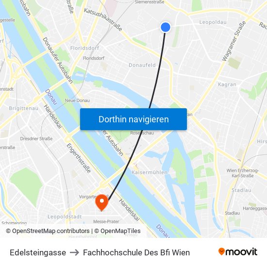 Edelsteingasse to Fachhochschule Des Bfi Wien map