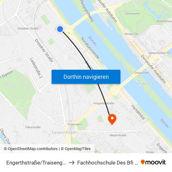 Engerthstraße/Traisengasse to Fachhochschule Des Bfi Wien map