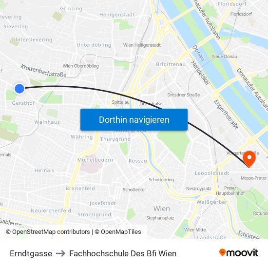 Erndtgasse to Fachhochschule Des Bfi Wien map