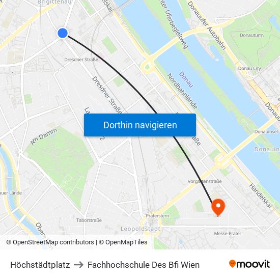 Höchstädtplatz to Fachhochschule Des Bfi Wien map