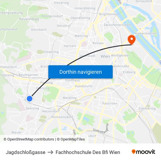 Jagdschloßgasse to Fachhochschule Des Bfi Wien map